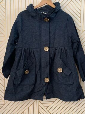 Dorman Jacket rain coat Lagenlook lagen look rustic boho bohemian hood navy L